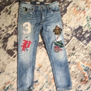 Polo Ralph Lauren Astor Slim Boyfriend patchwork jeans